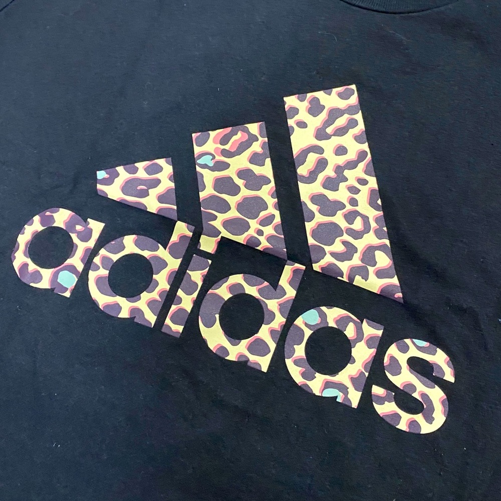 Women’s Adidas Cheetah Leopard Print Logo  Shirt